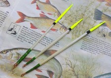 TRIO OF 'OLD-SCHOOL' HANDMADE 'ALL WHITE' YELLOW-TIPPED PORCUPINE FLOATS