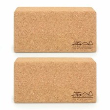 2 Yoga Blocks Exercise Cork Brick Set For Fitness Stretching Rehab Pilates Block