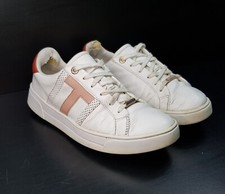 TED BAKER OTTOLI SIZE 5UK EU38 WOMENS GIRLS WHITE LEATHER LOW TOP TRAINERS SHOES