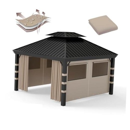 Gazebo privacy curtains - curtains, 10'