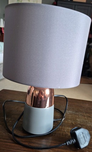 Table lamp chrome base grey - chrome,