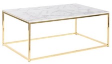 Marble Look Coffee Table Gold