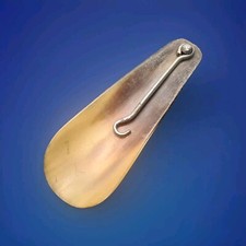 Antique Horn and Metal Combined Folding Button Hook Shoe Horn