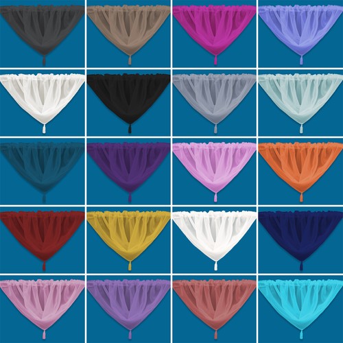 Plain tasseled voile swags - plain,