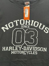 Harley Davidson Notorious 03 Black 5XL T-Shirt NWT Double Sided Liberal KS