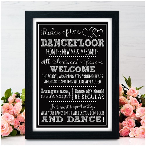 Personalised chalkboard dance - personalised,