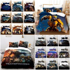 Transformers 3D Quilt Duvet Cover Pillowcase Single Double King Bedding Set Gift