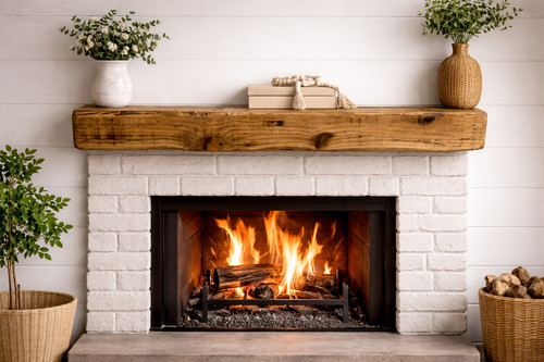 5x5 wooden mantel - wooden, shelf