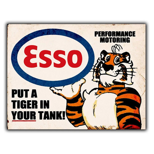 Esso oil sign metal - oil,