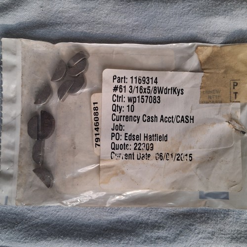 Fastenal woodruff keys - #61,