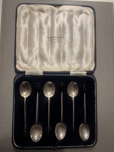 Silver coffee bean spoons - bean,