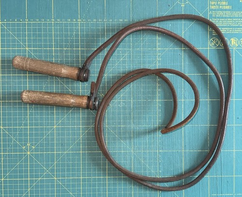 Vintage leather skipping rope - leather,