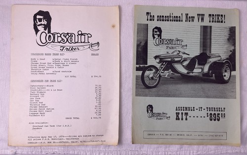 Vintage 1974 corsair - vintage, trike