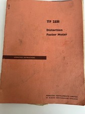 MARCONI TF2331 DISTORTION FACTOR METER MANUAL