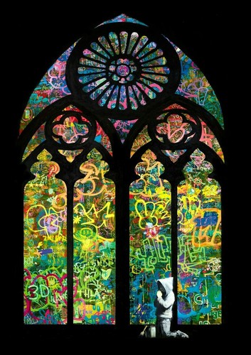 Banksy forgive trespasses - forgive,