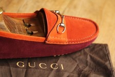 Gucci Orange Burgundy Suede