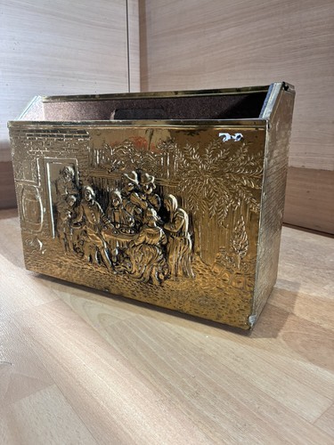 Vintage embossed brass - embossed,