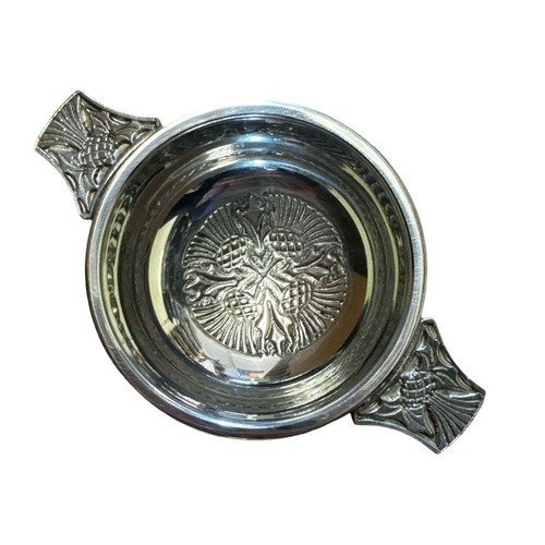 Quaich with thistle pewter - with,