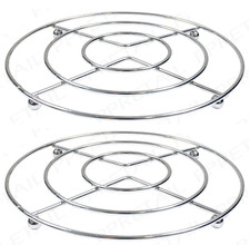 2 x CHROME HOT PAN POT STANDS