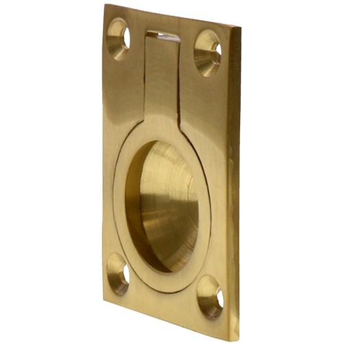 Solid brass ring pull door - brass,