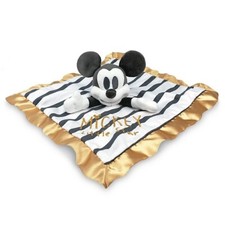 Disney Store Mickey Mouse Little Star Baby Comforter ~ Gold White Black Stripe