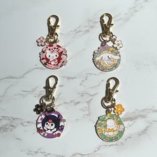 Cute Cartoon Kuromi Hello Kitty Enamel Key Charm Bag Charm & Gift Bag