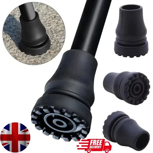 Rubber walking stick - rubber, ferrules