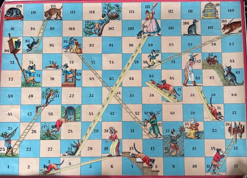 Vintage snakes ladders - ladders, french