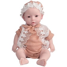 18.5in Silicone Reborn Doll Full Body Silicone Girl Real Newborn Baby Kid's Gift