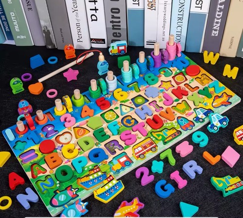 Wooden number and alphabet - wooden,