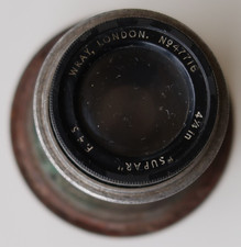 VINTAGE  WRAY LONDON 4 1/4inch  "SUPAR" ENLARGING LENS F.4.5 Brass column/stand