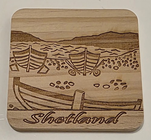 Shetland wooden coaster - shetland, –