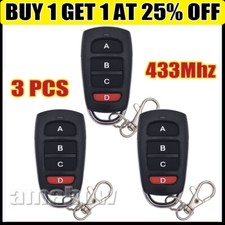 3pcs 433Mhz Replacement Garage Door Electric Gate Cloning Remote Control Key Fob
