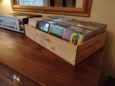 CD Storage Box. Wooden wine box. French. (BOX ONLY)