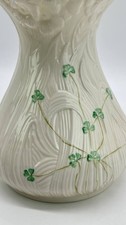 Vintage Belleek Ireland Vase 9" – Shamrock Pattern – Excellent Condition