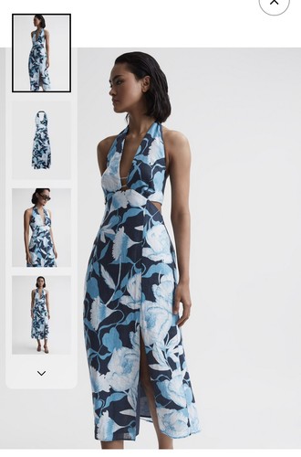 Reiss kaia linen midi dress - reiss,