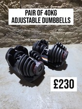 Adjustable Dumbbells 40 kg Set Pair & Storage Stand Rack 80Kg Weights Home Gym