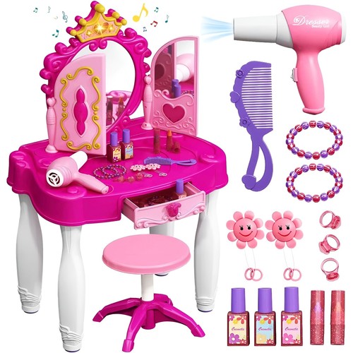 Kids vanity table - table, chair