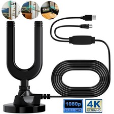 Diswoe TV Aerial Indoor TV Aerial for Smart TV with Signal Booster for 4K HDTV