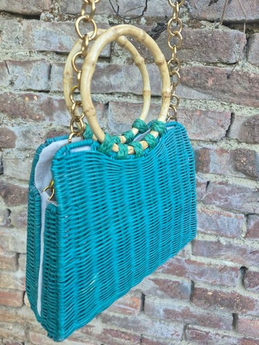 Zara rigid rattan city bag - rattan,