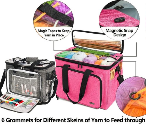Knitting tote bag wool crochet - bag,