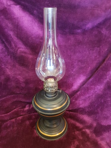 Vintage black gold oil - vintage, lamp