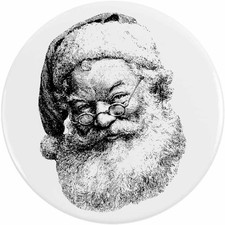'Vintage Santa Portrait' Button Pin Badges (BB058827)