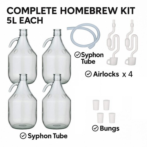 Set glass demijohns 5l - set, of