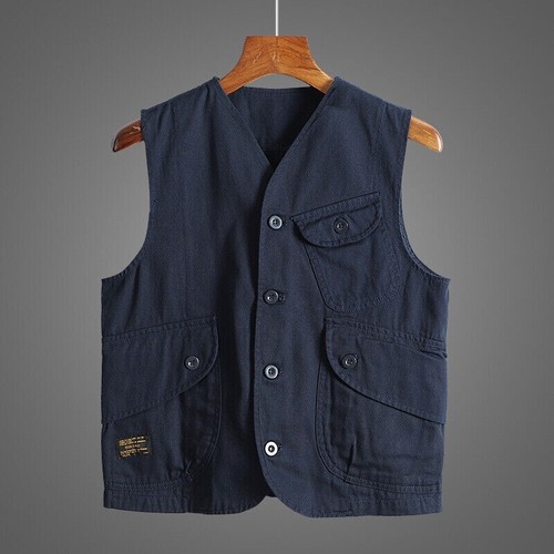 Men waistcoat gilet cargo - waistcoat,