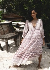 Daughters of India Jasmine Maxi Dress Lavender, Size Small