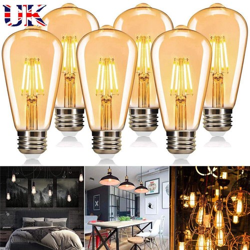 Vintage e27 st64 led light - 6x,