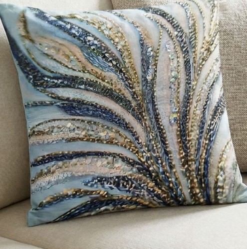 Luxury peacock feather - peacock, cushion