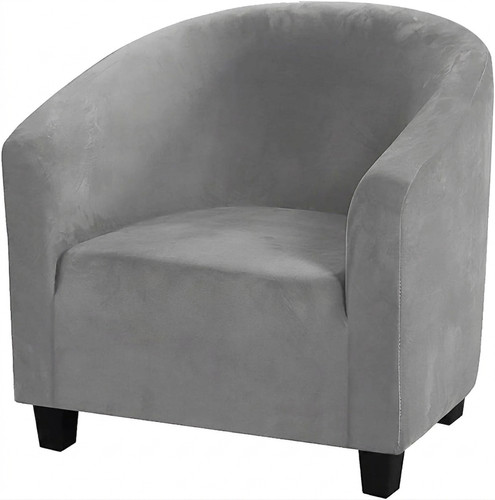 Grey velvet tub chair - grey,