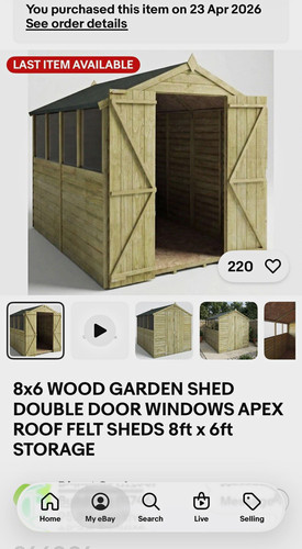 8x6 wood garden - 8x6, shed